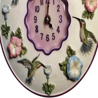 Uvezi Hummingbird Sat, 8 okrugli, 3D Polistone - Zidni sat - Početna Décor