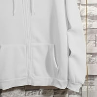 Ženske dukseve Zip up hoodie žene predimenzionirana dukserica sa džepom jakne s kapuljačom bijelim xxl