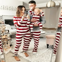 Uklapajući obiteljski božićni pidžami xmas crveno-bijele pruge PJS za obiteljske božićne žene, muškarci,