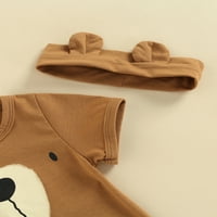 Mialeoley Toddler Boys Ljetni outfit setovi kratki rukav okrugli vrat crtani medvjeda za mladenke +