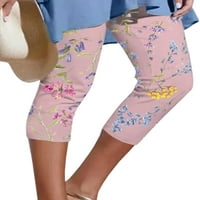 Abtel Ladies Capri gamaše visokog struka joga hlače meke pantalone žene udobne dnevne dzegings Pink XL