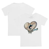 Majica Tiny Tiny Tuep White Miami Marlins Majica za natpis srca