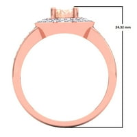 DazzlingRock kolekcija 10k ovalni rez morgatit i okrugli rez bijeli dijamantski ženski rub zaručni prsten,
