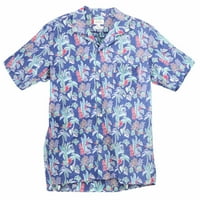 Hartford Muška plava havajska gumba za ispis dolje majica Ležerne tipke - L