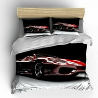 Kids sportski automobil Duvet Poklopac Poklopac Veličina trkačke posteljine posteljine sa jastučnicima