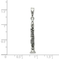 Sterling srebrni klarinet Privjesak šarm ogrlica Glazbeni fini nakit Idealni pokloni za žene Poklon