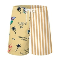 Elneeya Fashion Muška odjeća Havajska tropska plaža Print Striped Beachward Proljeće Ljeto Labava odjeća