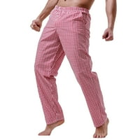 Muške ležerne kuće Hlače pamučne tanke prugaste pidžame srednje struice labave pamučne pamučne pamučne