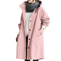 Hanzidakd duga vjetrena jakna za žene zimskih dugih rukava sa šljivom poliestera plus veličina modna