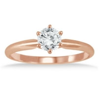 Ženski prsten za dijamant za žene u 14K ružičastog zlata