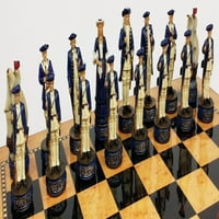 Pirates vs Royal Navy Pirate Chess Set w 15 Maple & Walnut Boja boja
