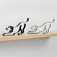Domaći dekor pas Minimalistički umjetnički skulptura personalizirani poklon metalni ukras