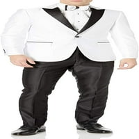 Adam Baker Iglom i Stitch Muns Tux-morski pas 3-komadni Slim Fit Tuxedo set odijela - bijeli - 40s