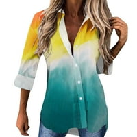 Košulje za žene Ležerne prilike dugih rukava majica kardigana gradijentna majica u boji