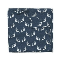 Pamuk Saten Duvet Cover, King Cali King - Skaz Antlers Mornarička šuma Deer Buck Lov Print Custom posteljina