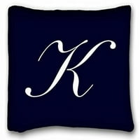 WINHOME slovo K Navy Blue Monogram jastučni futrole Kubice poklopca pokriva kauč veličine dvije strane
