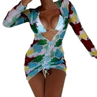 Poklopac kupaći kostim bez leksa čipka bikini tri plaže set podijelio žene kupaće kostimi Tankinis set