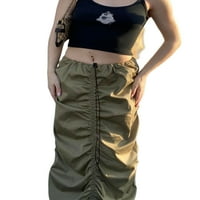 Pedcoco ženska suknja, ležerna čvrstoća u boji nacrte na ploči se podesivi elastični visoki struk labavi rub rulja