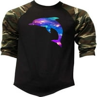 Muški Galaxy Dolphin KT B Camo Raglan bejzbol majica Srednja Camo