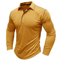 Oalirro muns majica za vježbanje dugih rukava Crew vrat muške košulje Grafičke majice žute, l