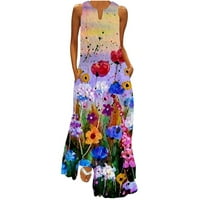 Lenago Maxi haljina za žene Ljeto Ležerne prilike Ležerne prilike V-izrez Duga haljina Personalizirana