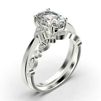 Zasljepljujući minimalistički 2. karat ovalni rez dijamantski moissan zaručni prsten, vjenčani prsten,