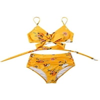 Hirigin Women Criss Cross High Strip Cvjetni ispisani kupaći odijela za omotač Bikini set Push up High Swimsuits S L XL