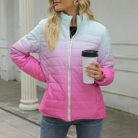 Ketyyh-CHN zimski kaputi za žene dugi zimski kaput s kapuljačom Parka jaknom vruće ružičaste, xl