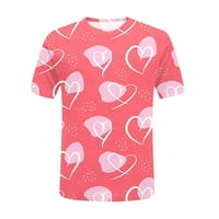 Daqian Womens Grafički teas Clearence Ženska modna tiskana majica kratkih rukava Bluza Okrugli vrat Ležerne prilike Plus veličine vrhova za žene Hot Pink 8