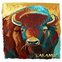 FL OZ Keramička krigla, Laramie, Wyoming, Bison, živopisna, perilica suđa i mikrovalna