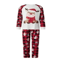 Božićne pidžame za obiteljski vrhovi za dugih rukava + plaćene hlače ili dugi rukav patchwork kombinezon