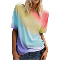 Tie-boja vrhovi modne labave ljetna majica s kratkim rukavima tiskana ženska ženska bluza