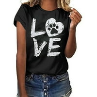 Ženska majica za Valentinovo Love Heart Grafički tee Casual Valentine poklon za djevojku bluza s kratkim