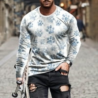 Muški trendy dugih rukava Smiješni 3D digitalni ispis Crew izrez Bluze Bluza Base Golossed Streetwear