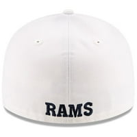 Muška nova era bijela Los Angeles Rams Omaha niskog profila 59fifty ugrađeni šešir