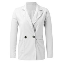 Ženske jakne Modni ženski casual džepni ured Blazer pukla prednje kardigan jakna Radni odijelo dugi