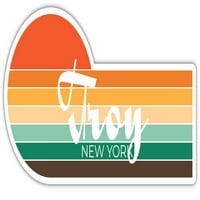 Troy New York naljepnica Retro Vintage Sunset City 70s Estetski dizajn
