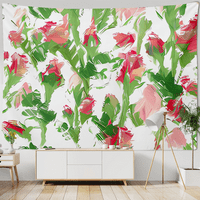 Cvjetni biljni tapiseti cvijet tiskani zid viseći tapiserije za spavaću sobu, veličine