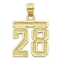 14K čvrsti zlatni broj dvadeset osam ogrlica sa 16 ROLO lancem, # zlatni šarm Privjesak nakit za sportaše, sportski pokloni za njega i nju