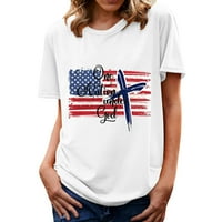 Žene ljetne neovisnosti tiskane majice kratkih rukava modna majica na vrhu bluza sportska košulja kompresije