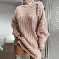 Vrhovi za žene zimske duge duge labave haljine SleeveTurtlenec Jumper džemperi