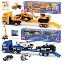 Dječji inercijski prikolica Set 1: Mini aluminijski inženjering vozila Obrazovne igračke poklon