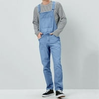 Teretne hlače za muškarce Casual Solid Traym kombinezon pune dužine hlače Pocket pantalone za crtanje plave boje