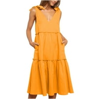 Floleo ženska haljina za uklanjanje haljina ljeto 's sunčanim bojom ljetni kaiš line midi