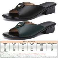 Woobling ženske cipele Chunky pete sandale Ljetni klizači Sandale ženske papuče Ležerne prilike na laganoj crnoj boji 7