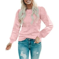 Dugi pulover džemperi za žene kukičani pulover Duksete Ljeto Pink M