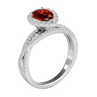 Mauli dragulji za žene 2. Carat dijamantski i kruški oblikovani prsten za obloge zajedničkog-prong 10k