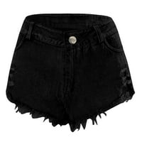 Ženske plus veličine Žene Ležerne pantalone Ljetne hlače Dno superperirane Jeans Crno 10