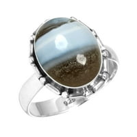 Prirodno plavo opal ženski nakit Sterling srebrni prsten