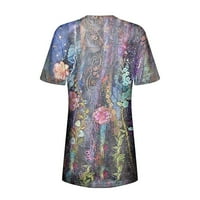 Bazyrey ženska bluza Ženska modna casual plus veličina Scenic Cvijeće Štampanje okruglih vrata majice